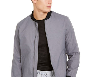 Alfani Men's Full-Zip Bomber Jacket Gray Size Medium