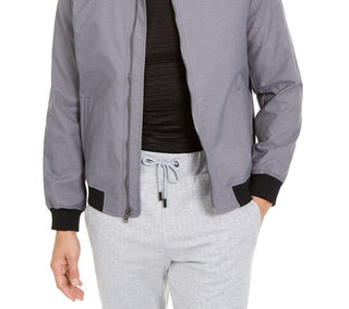 Alfani Men's Full-Zip Bomber Jacket Gray Size Medium