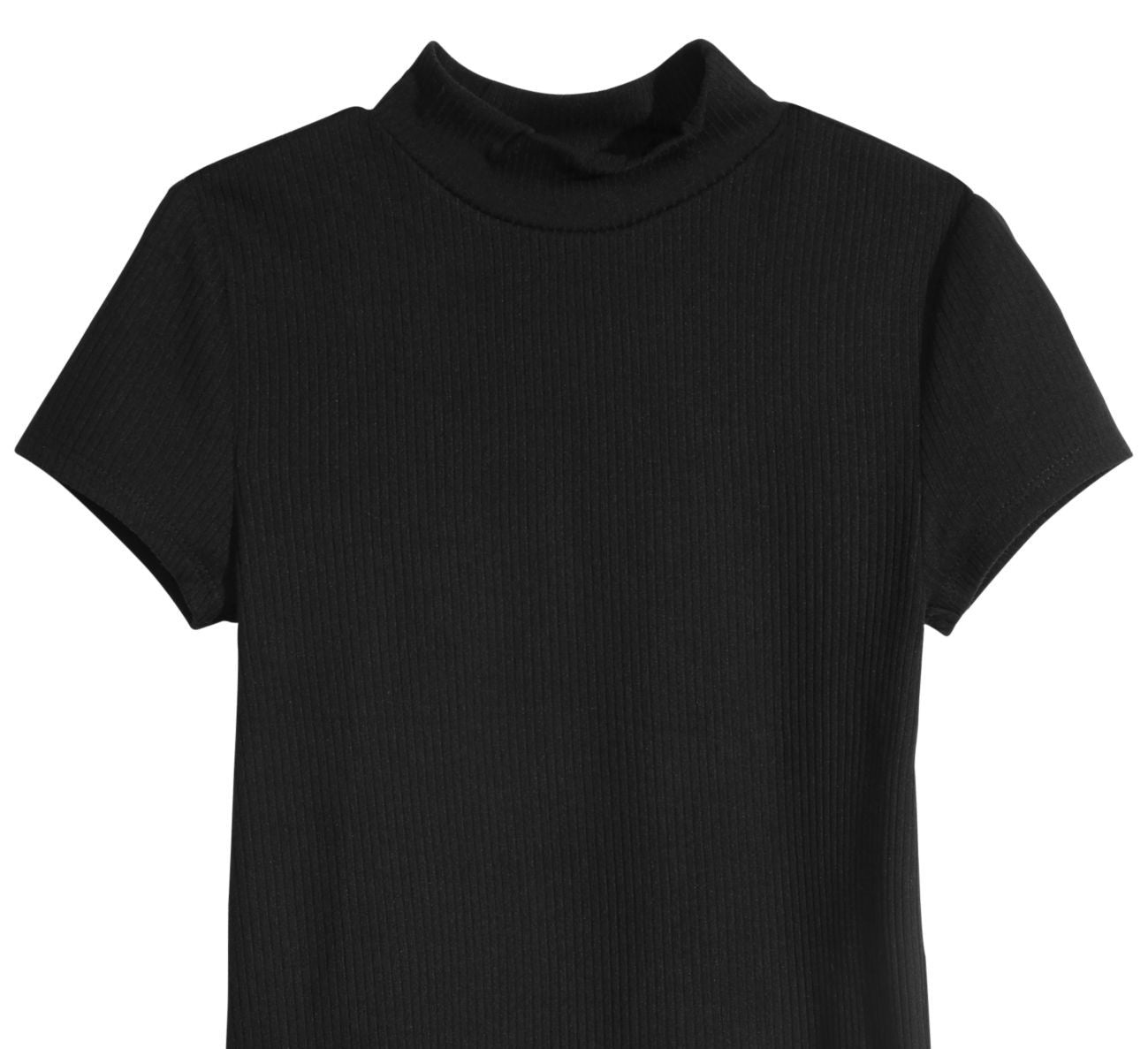 Epic Threads Big Girls Ribbed T-Shirt Black Size Small