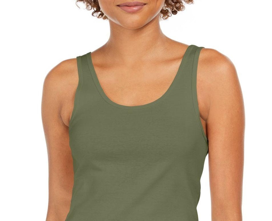 Style & Co Women's Cotton Tank Top Green Size X-Large