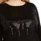 INC International Concepts Women's Sequin Crewneck Sweater Black Size 4X