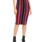 Bar III Women's Metallic Striped Pencil Skirt Pink Size X-Large