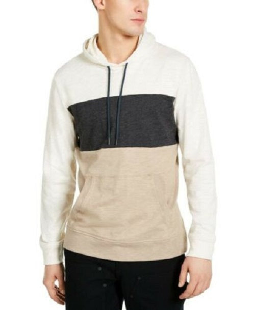 Sun + Stone Men's Colorblocked Hoodie Beige Size Small