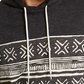 Sun + Stone Men's Striped Printed Hoodie Black Size Large