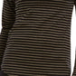 Charter Club Women's Striped Mock Neck Top Black Size X-Large