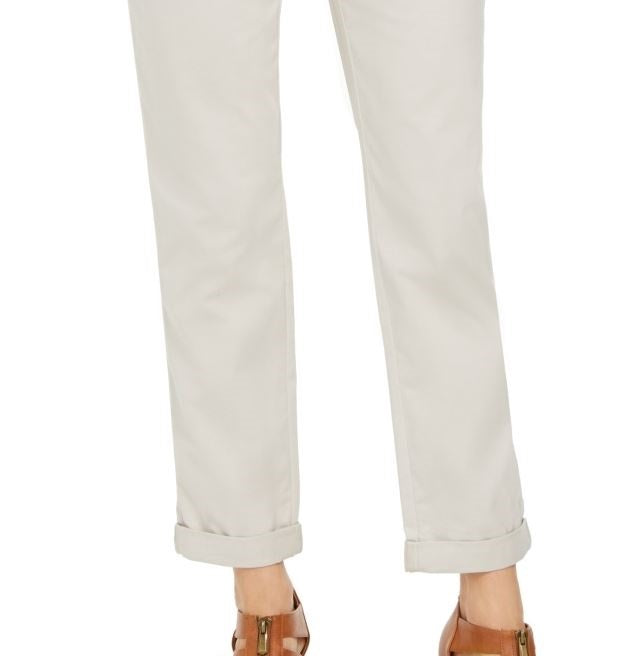 Style & Co Women's Straight Leg Chino Pants Beige Size 14