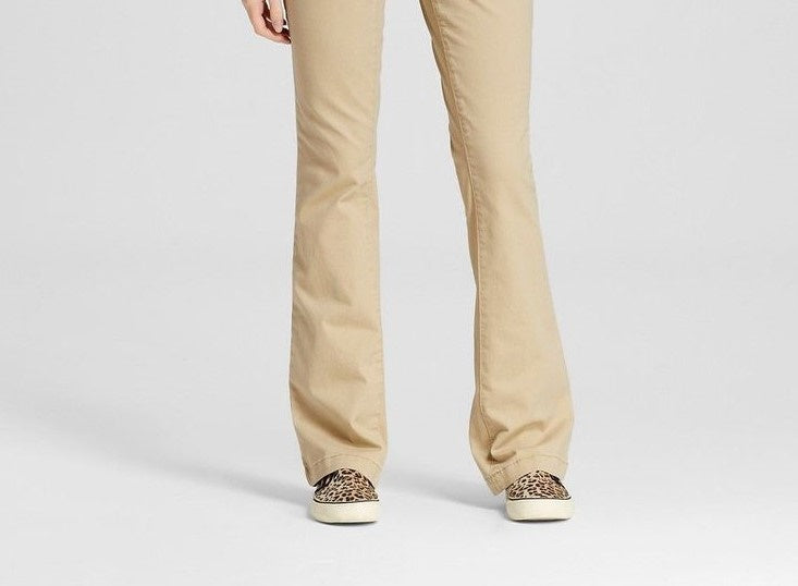 Style & Co Women's Cotton Bootcut Chino Pants Beige Size 2