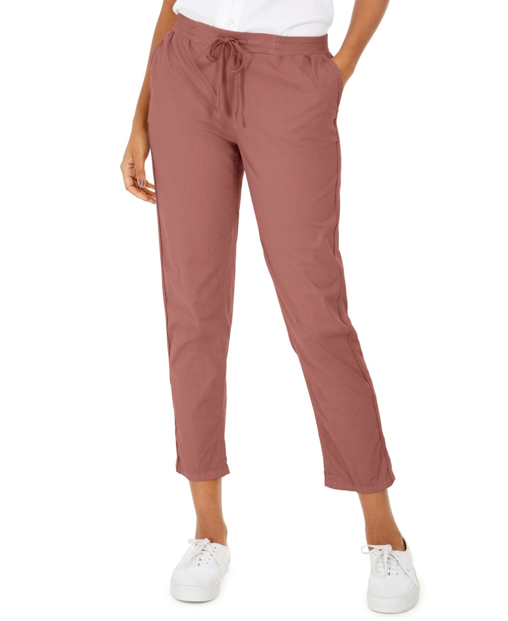 Style & Co Women's Pull On Cuffed Utility Pants  Orange Size 4
