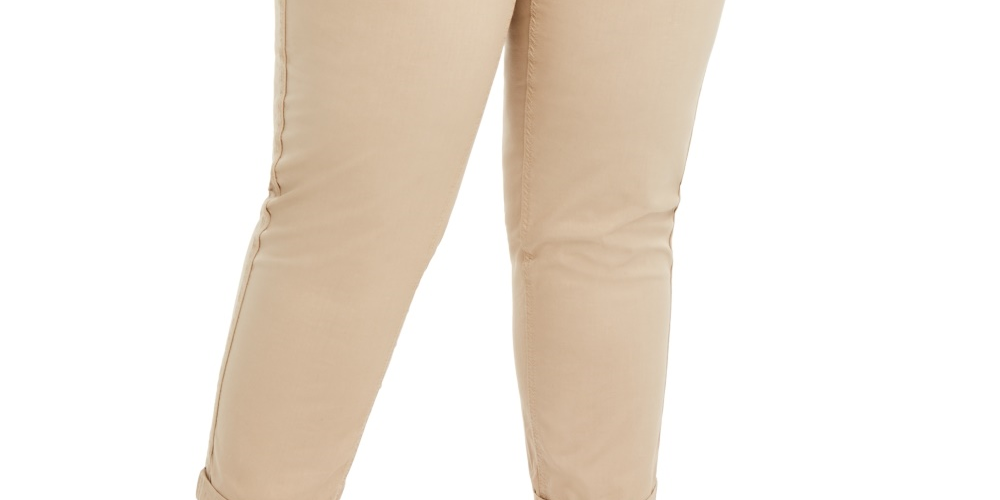 Style & Co Women's Twill Tape Utility Pants Beige Size 24W