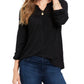 Style & Co Women's Crochet Yoke Top Black Size X-Large