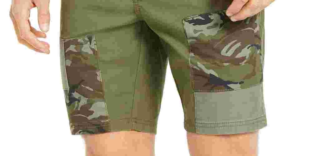 Sun + Stone Men's Camo Inseam Chino Shorts Green Size 29