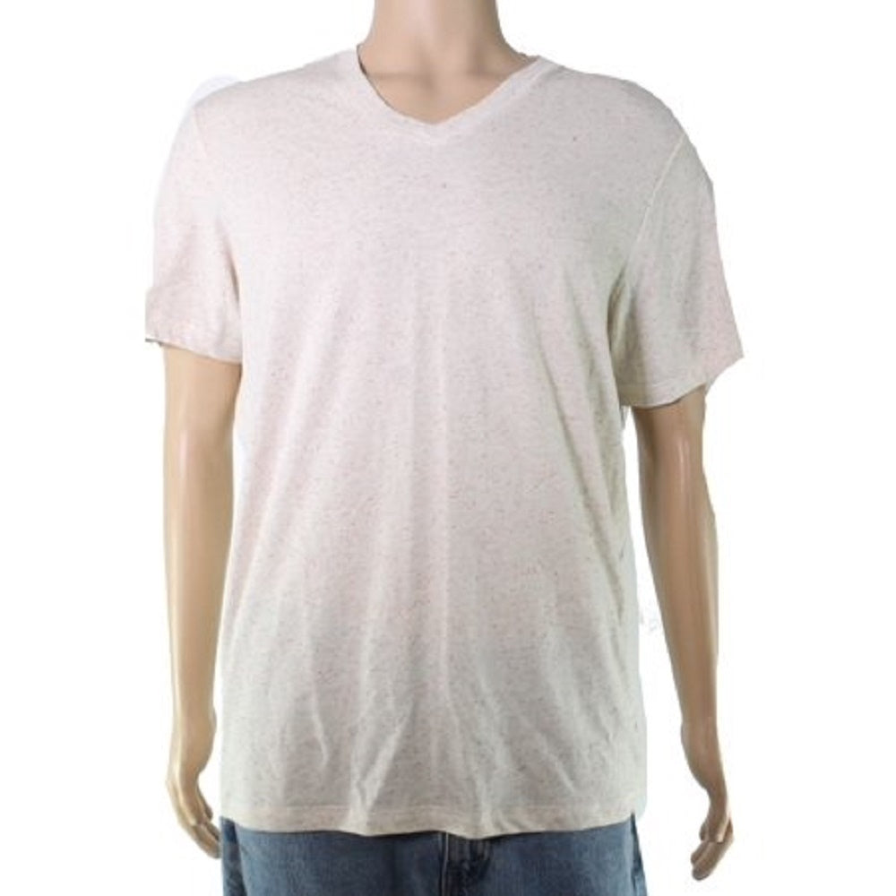 Sun + Stone Men's T-Shirt V-Neck Cody Speckle Textured Beige khaki Size XX-Large