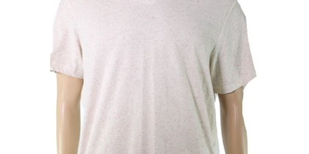 Sun + Stone Men's T-Shirt V-Neck Cody Speckle Textured Beige khaki Size XX-Large