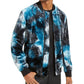 INC International Concepts Men's Velvet Tie Dye Bomber Jacket Navy Size Large