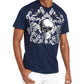 INC International Concepts Men's Berk Skull & Scrolls Graphic T-Shirt Blue Size Small