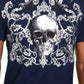 INC International Concepts Men's Berk Skull & Scrolls Graphic T-Shirt Blue Size Small