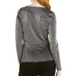 INC International Concepts Women's Draped Metallic Top Black Size Medium