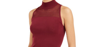 Bar III Women's Ottoman Mixed Stitch Sweater Tank Top Red Size XX-Small