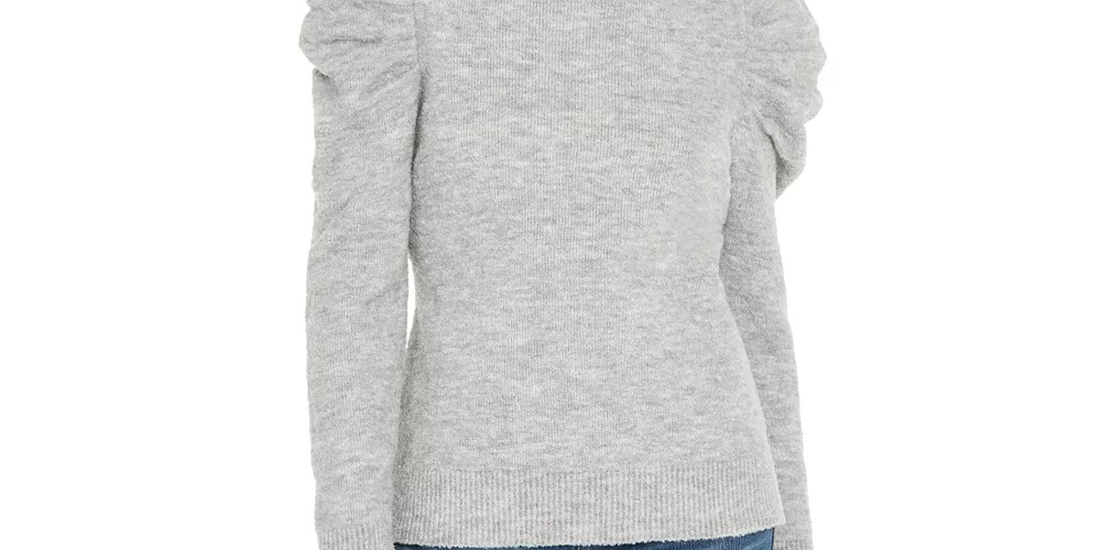 INC International Concepts Women's Puff Sleeve Sweater Grey Size X-Small