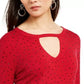 INC International Concepts Women's Embellished Keyhole Sweater Red Size X-Small