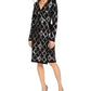 INC International Concepts Women's Sequin Wrap Sweater Dress Black Size X-Small
