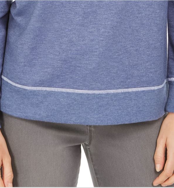 Style & Co Women's Contrast Stitched Sweatshirt Purple Size Large