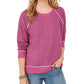 Style & Co Women's Contrast Stitched Sweatshirt Purple Size Medium