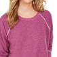 Style & Co Women's Contrast Stitched Sweatshirt Purple Size Medium