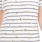 Karen Scott Women's Lemon Stripe Scoop Neck Top White Size Small