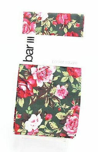Bar III Mens' Carson Floral Lightweight Pocket Square Dark Green Size Regular