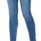 INC International Concepts Women's Tweed Trim High Rise Skinny Jeans Blue Size 2