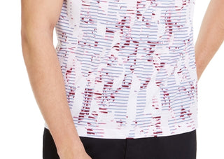 Alfani Men's Floral Striped Polo Shirt White Size XX-Large