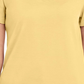 Karen Scott Women's Cotton Scalloped Neck T-Shirt Yellow Size Small