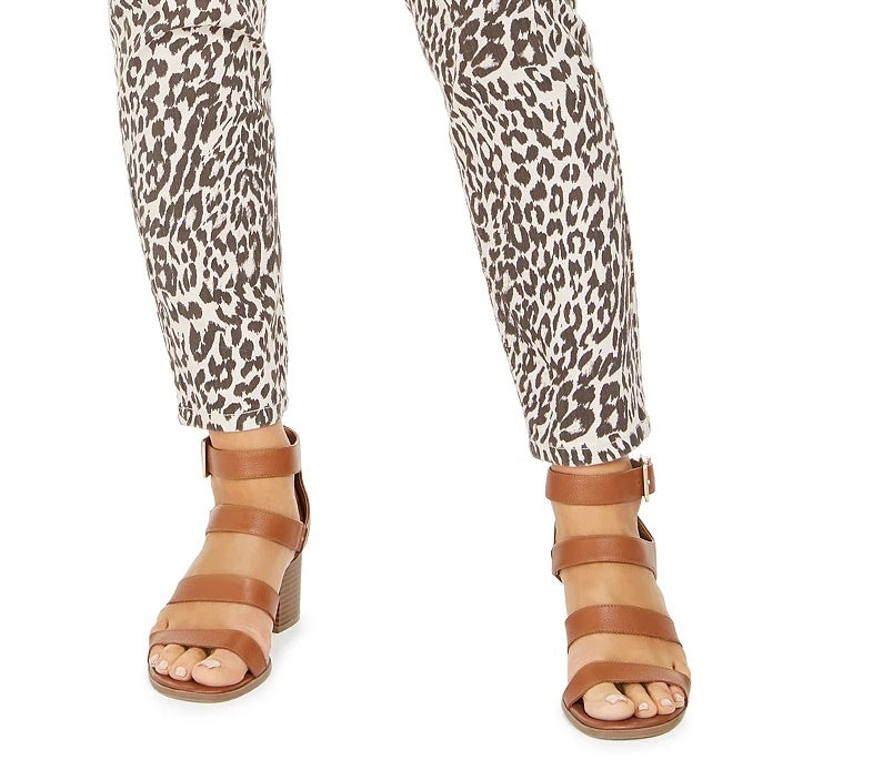 Style & Co Women's Curvy Printed Skinny Jeans Rustcopper Size 6