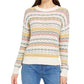 Style & Co Women's Striped Bubble Stitch Sweater  Beige Size Petite Large