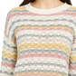 Style & Co Women's Striped Bubble Stitch Sweater  Beige Size Petite Large