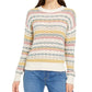 Style & Co Women's Striped Bubble Stitch Sweater  Beige Size Petite Petite