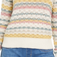 Style & Co Women's Striped Bubble Stitch Sweater  Beige Size Petite Petite
