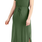 Style & Co Women's Textured Tie Waist Maxi Dress  Green Size Medium