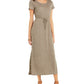 Style & Co Women's Textured Tie Waist Maxi Dress  Green Size X-Small