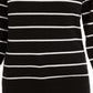 Maison Jules Women's Striped Puff Sleeve Sweater Black Size Small