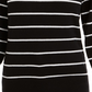 Maison Jules Women's Striped Puff Sleeve Sweater  Black Size X-Small