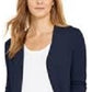 Charter Club Women's Open Front Curved Hem Completer Sweater Blue Size X-Large