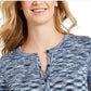 Charter Club Women's Space Dyed Button Cardigan Blue Size Medium