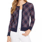 Charter Club Women's Plaid Cardigan Sweater Blue Size Large