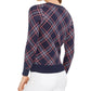 Charter Club Women's Plaid Cardigan Sweater Blue Size Large