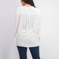 Charter Club Women's Gauzy Tie Sleeve Blouse White Size Large