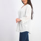 Charter Club Women's Gauzy Tie Sleeve Blouse White Size Large