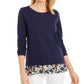 Charter Club Women's Layered Look Cotton Top Blue Size XX-Large