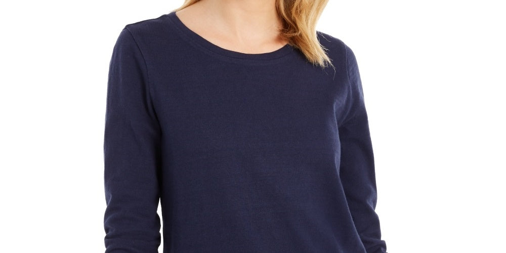 Charter Club Women's Layered Look Cotton Top Blue Size XX-Large